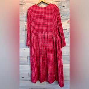 COUNTRY WEAR CLOTHING COMPANY VINTAGE RED PLAID MAXI DRESS CHRISTMAS VALENTINES